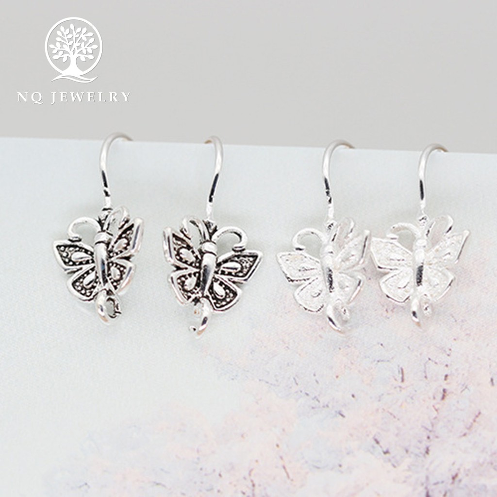 Móc bông tai bạc hình bưóm - NQ Jewelry