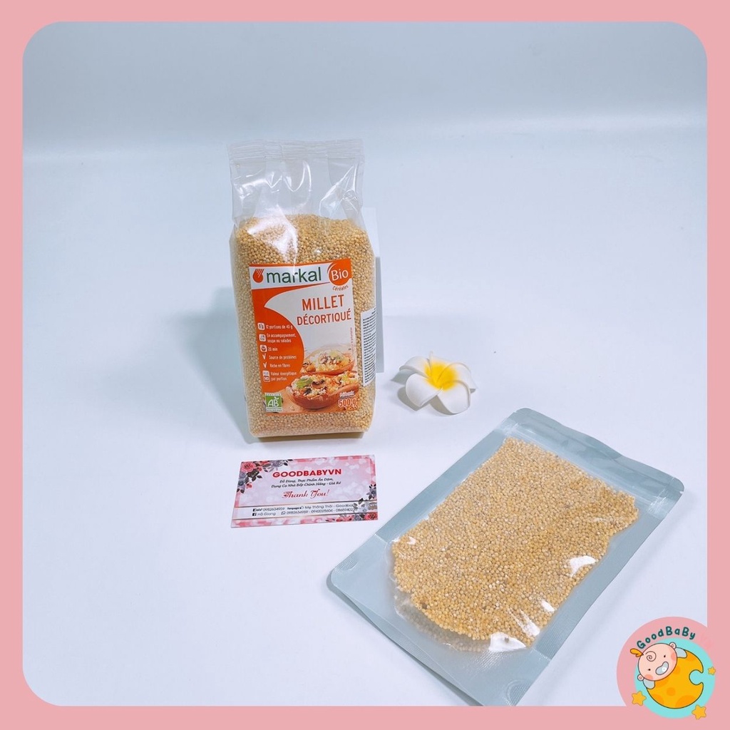 Hạt kê hữu cơ đã tách vỏ cho bé ăn dặm Markal 100gr - 500gr Goodbabyvn