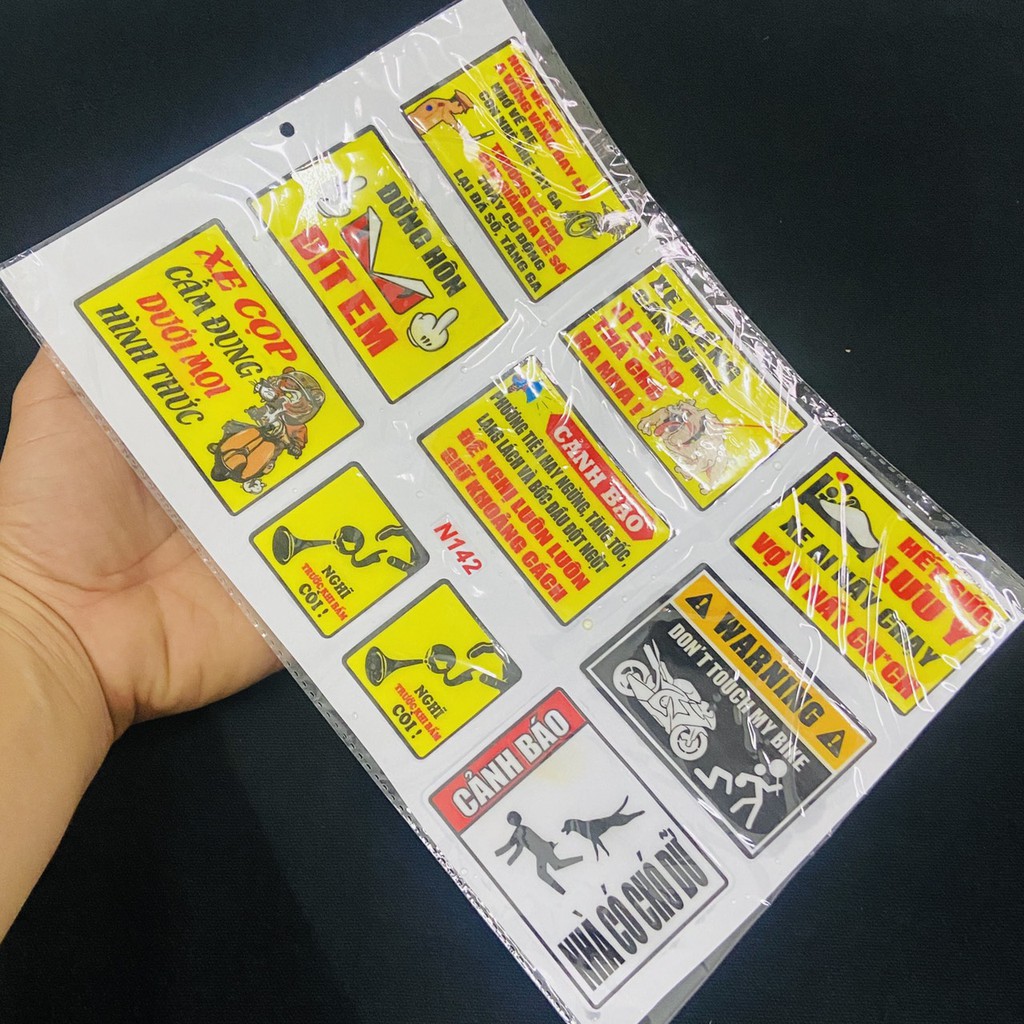 [TEM TRANG TRÍ XE] BỘ SƯU TẬP TEM THÔNG SỐ, TEM CẢNH BÁO PHỦ NHỰA NGOÀI MẪU MÃ ĐỘC ĐÁO TRANG TRÍ XE MÁY, ĐT