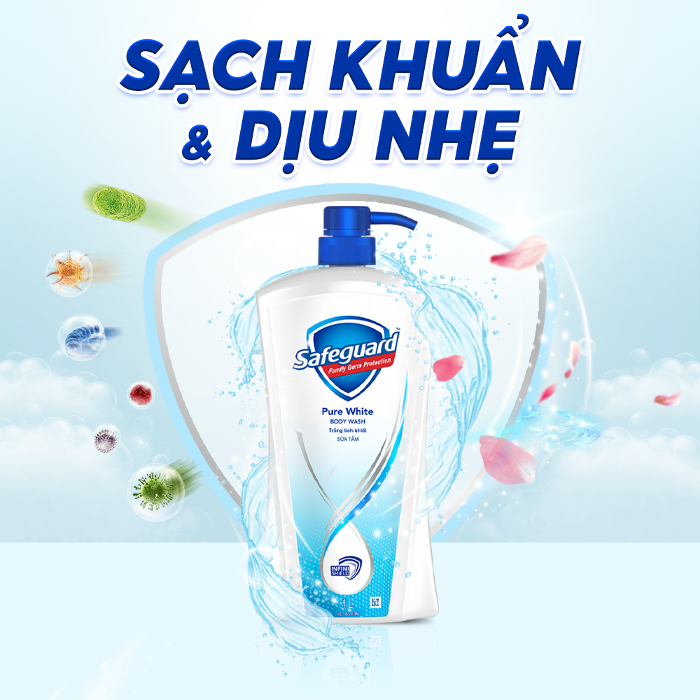 Sữa Tắm SAFEGUARD Sạch 99,9% Vi Khuẩn & Mát Lạnh Như Băng Chai 650ml Arctic Fresh