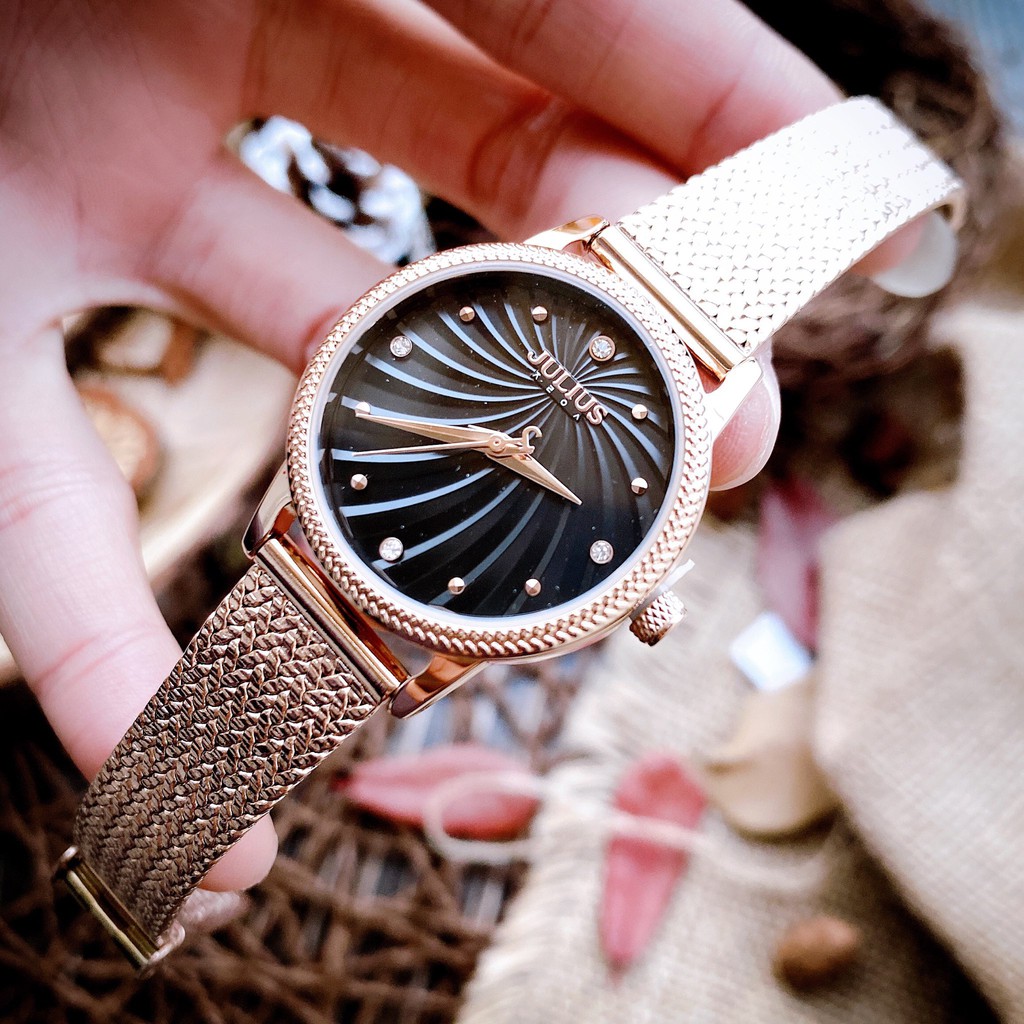 Đồng hồ nữ JA-1219D Julius Hàn Quốc dây thép