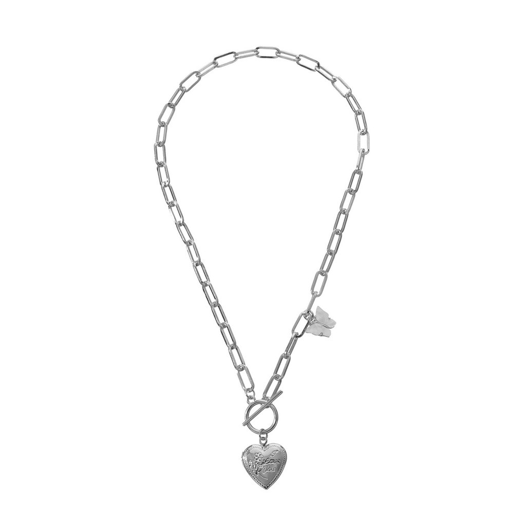 (001) Vòng Cổ Mặt Tim Butterfly Phong Cách Retro