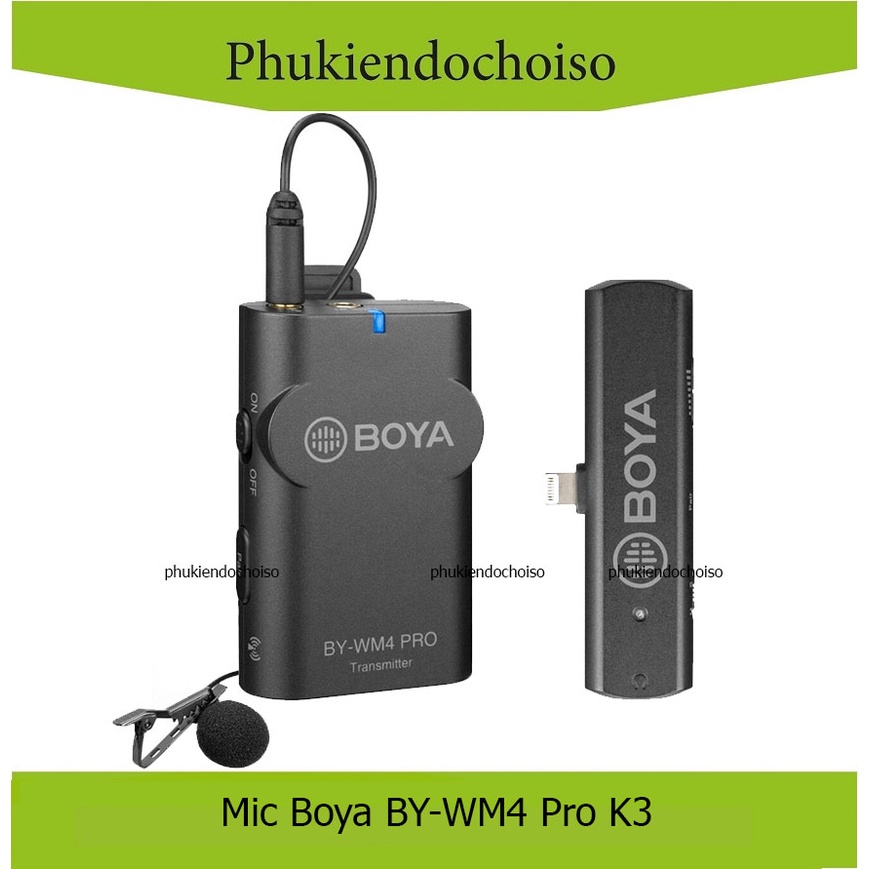 Micro thu âm không dây Boya BY-WM4 Pro K3, Cổng iPhone/iPad