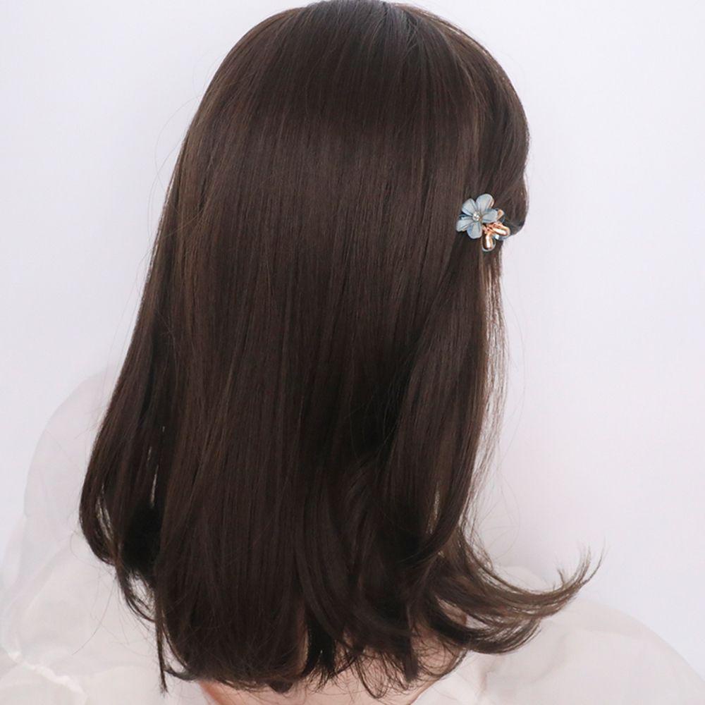 Kẹp Tóc Càng Cua Bằng Nhựa Resin Màu Trơn Thiết Kế Hoa Nhỏ Thời Trang Hàn Quốc Cho Đám Cưới