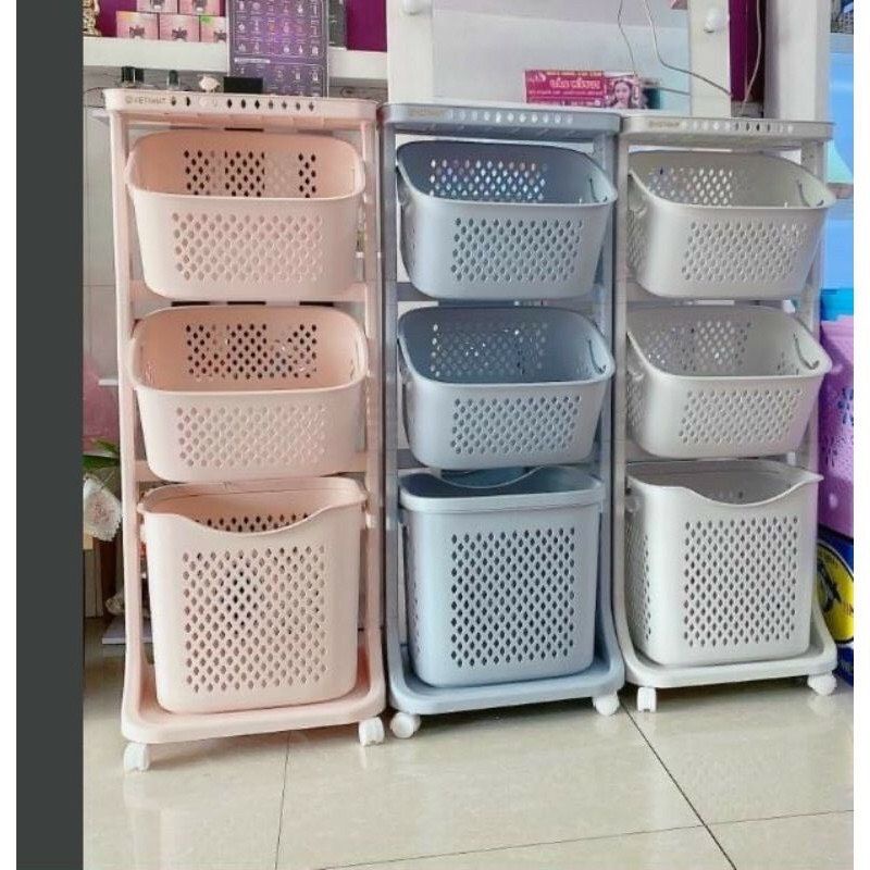 KỆ ĐỰNG ĐỒ 3 TẦNG CÓ BÁNH XE , KỆ VIỆT NHẬT  ❤️