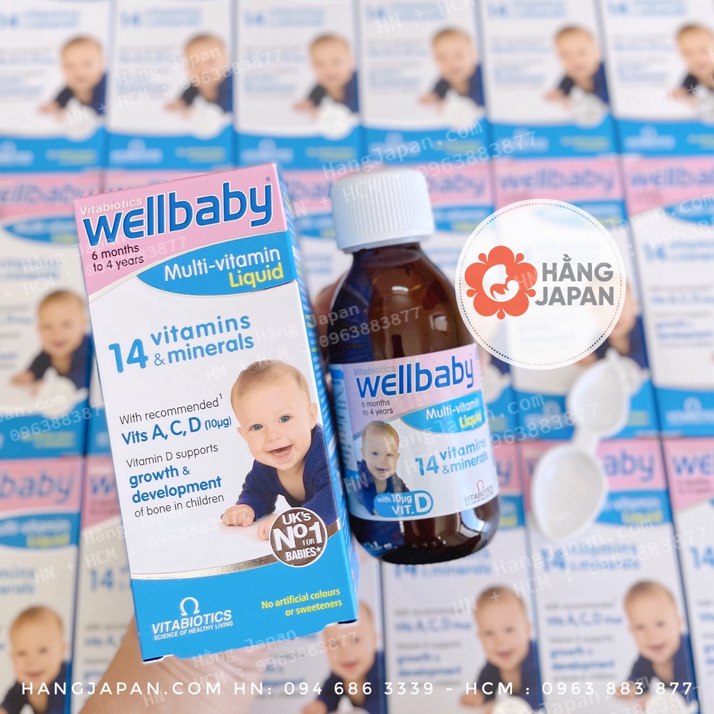 Vitamin tổng hợp cho bé Wellbaby Multi 14 Vitamin từ 6 tháng tuổi trở lên Hàng ANH