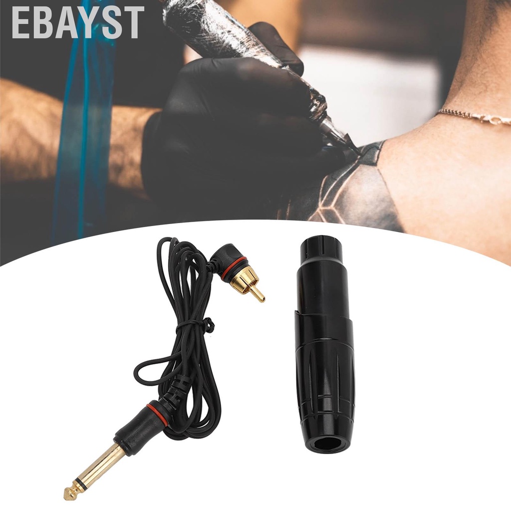Ebayst Rotary Cartridges Tattoo Pen Aluminum Alloy Black Lightweight High Speed Adjustable Machine with RCA Cord