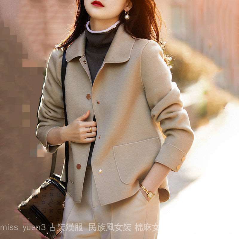 Áo Khoác Len Dáng Rộng Màu Sáng Thời Trang Xuân Thu Cho Nữ 2021
