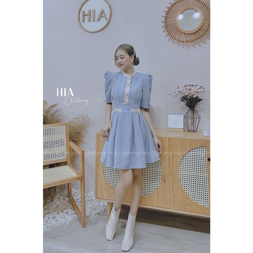 Váy Dạ, Chân Váy Dạ Ngắn Kẻ Nút Chất Vải Thoáng Mát, Đi Tiệc, Đi Sự Kiện HIA Clothing V444