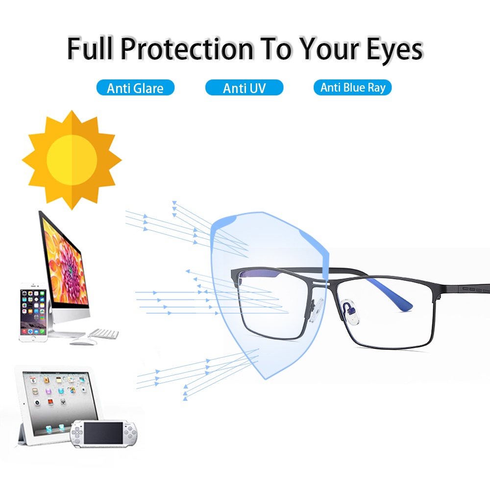 Kính cận VIENDO gọng vuông đổi màu chống tia xanh dương và tia UV có độ 0~-6.0 độ cắt kính theo yêu cầu cho nam(có thể cắt cận thị ống kính)