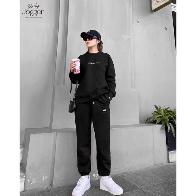 Quần jogger nỉ dày dặn form unisex