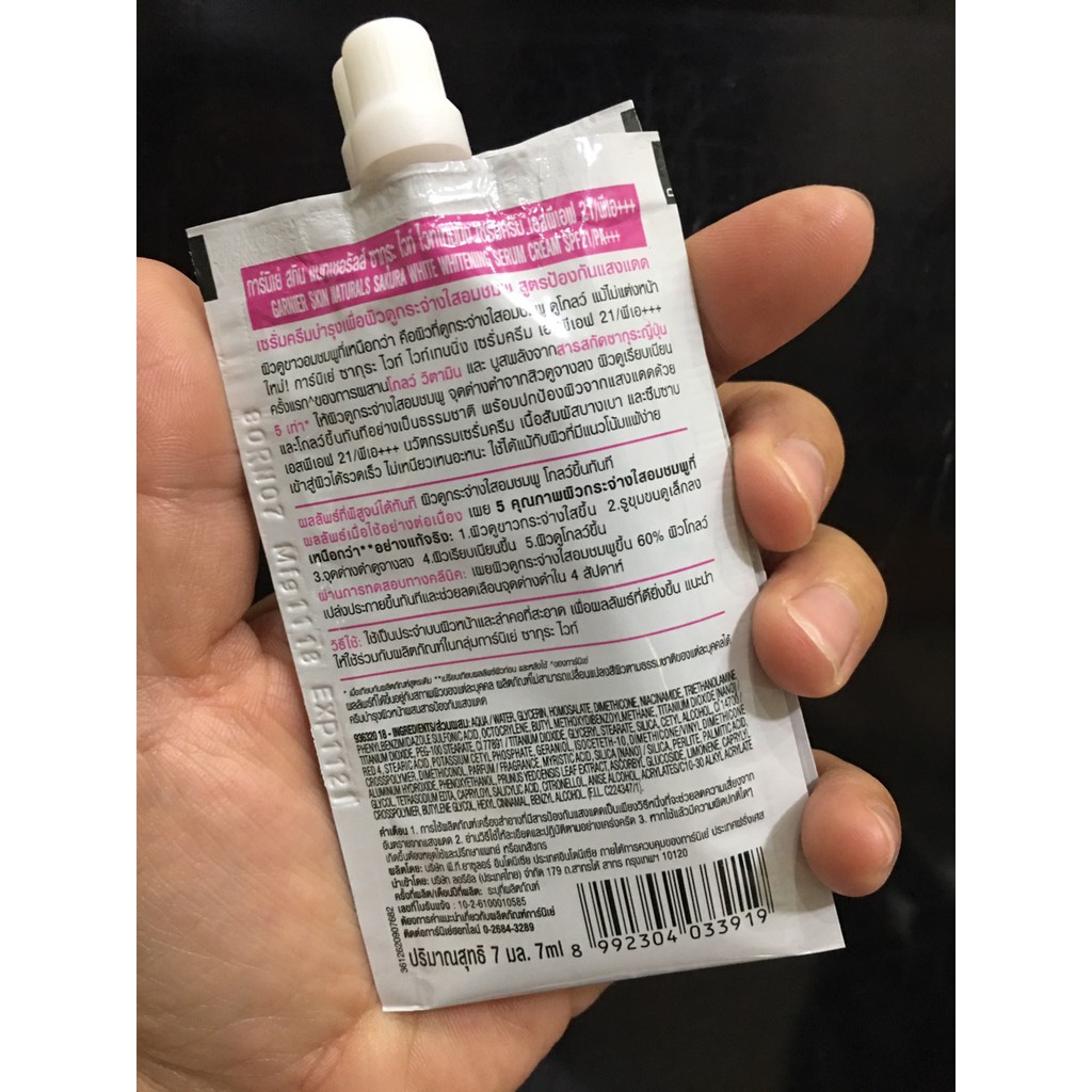 Gói kem dưỡng da chống nắng Garnier Thái Lan