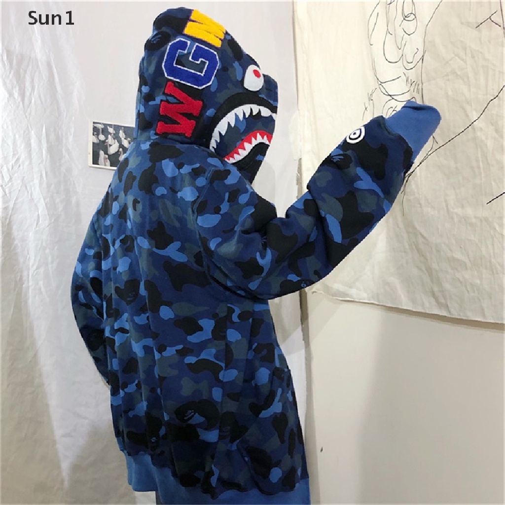 Sun1 &gt; Áo Hoodie Nỉ Dáng Rộng Họa Tiết Rằn Ri Phong Cách Hip Hop Trẻ Trung Cho Cặp Đôi