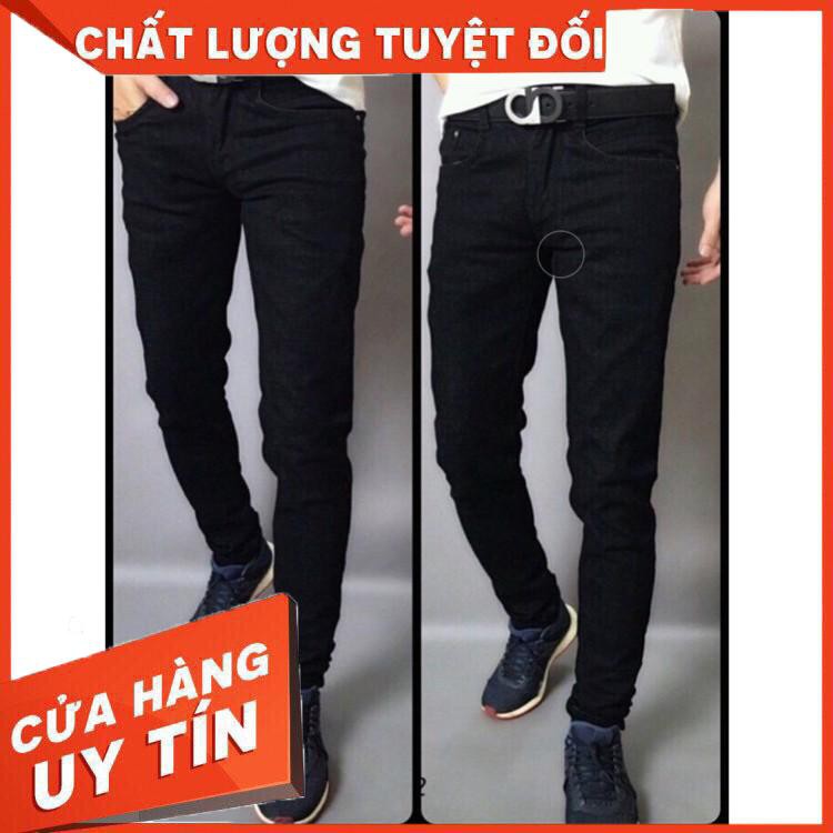 Quần Jean Nam Màu Đen Co Giãn Dáng Trơn Ống Côn Thời Trang Hàn Quốc - Hàng nhập khẩu
