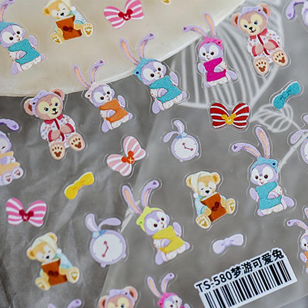 OCEANMAP Miếng Dán Trang Trí Móng Tay Hình Gấu Duffy Ba Chiều