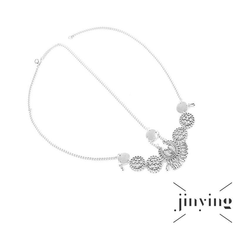 GETNOIVAS Vòng đeo đầu có núm tua kim loại phong cách retro thời trang cho nữ