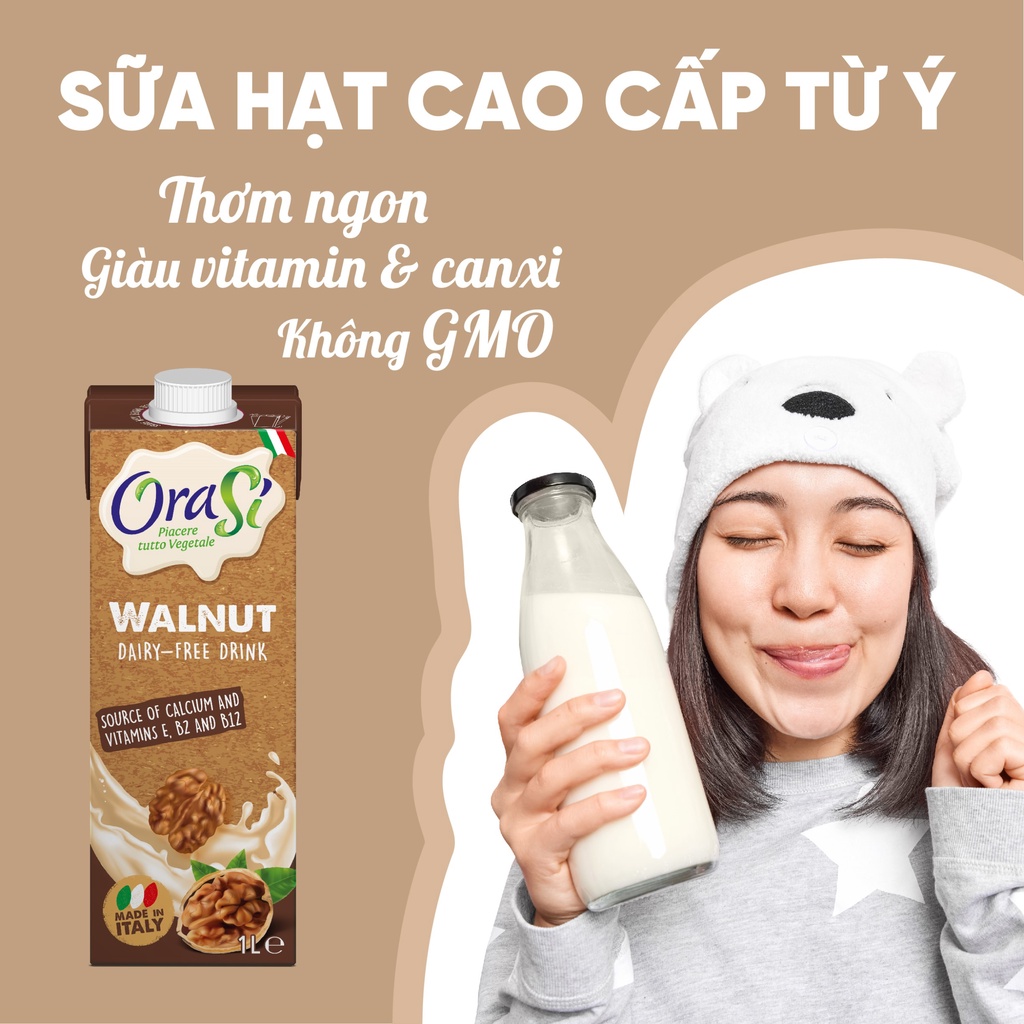 [Mã BMBAU50 giảm 7% đơn 99K] Thực phẩm bổ sụng sữa hạt óc chó Walnut Orasi 1L giàu chất dinh dưỡng tốt cho sức khỏe