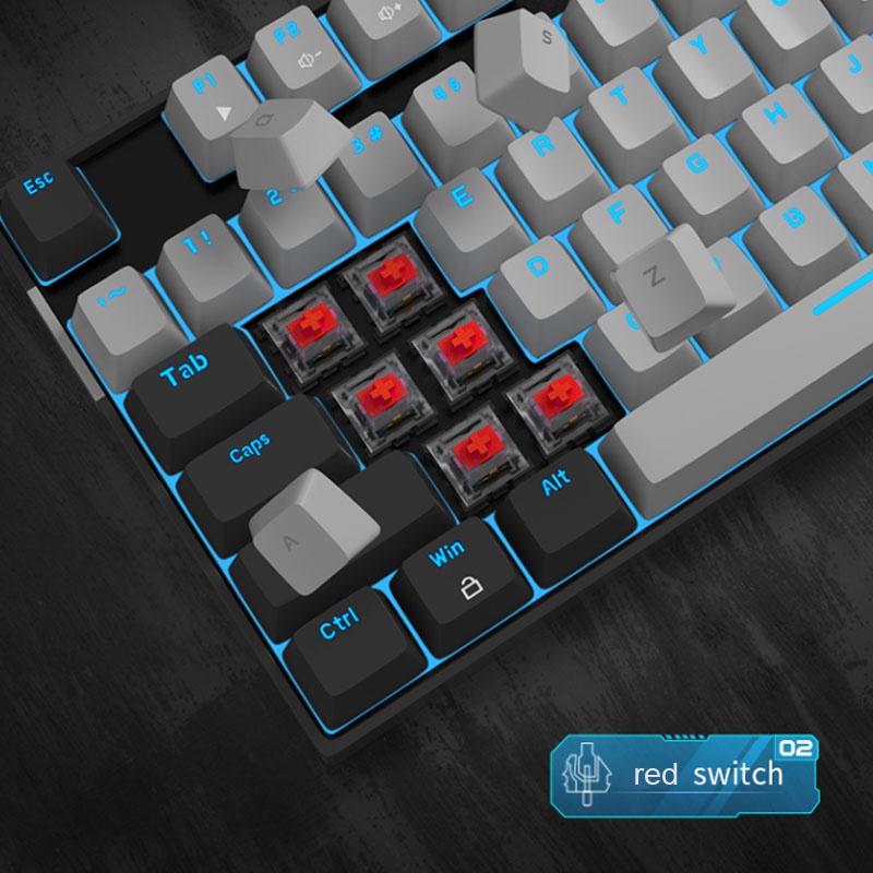 Bàn phím cơ MAGEGEE MK-Star chơi game có dây 87 phím đèn nền LED chất lượng cao thời trang