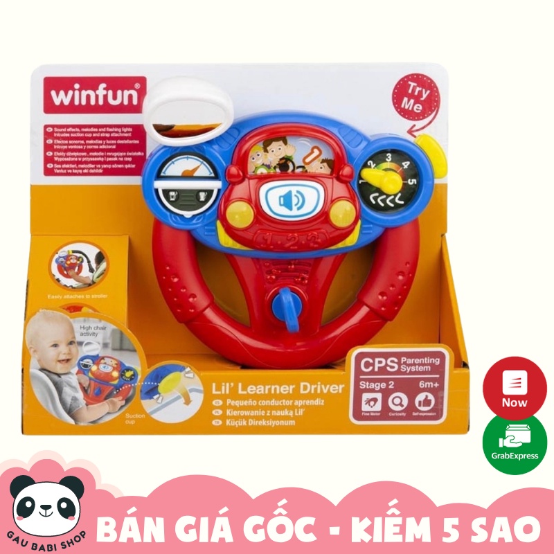 FREE SHIP !!! Vô lăng đồ chơi mô phỏng lái xe cho bé có hiệu ứng đèn nhạc, âm thanh Winfun 0684