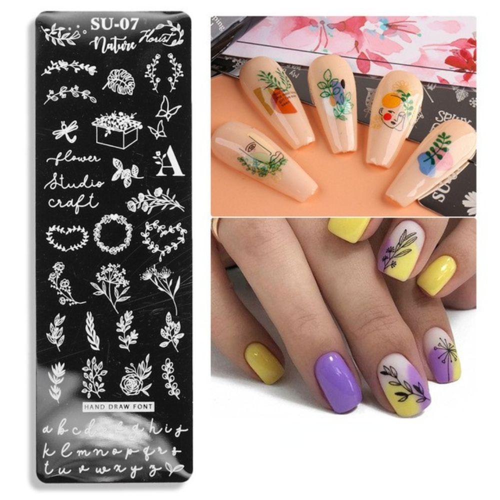 Khuôn Trang Trí Móng Tay Nghệ Thuật Hình Cây Cối Dành Cho Salon