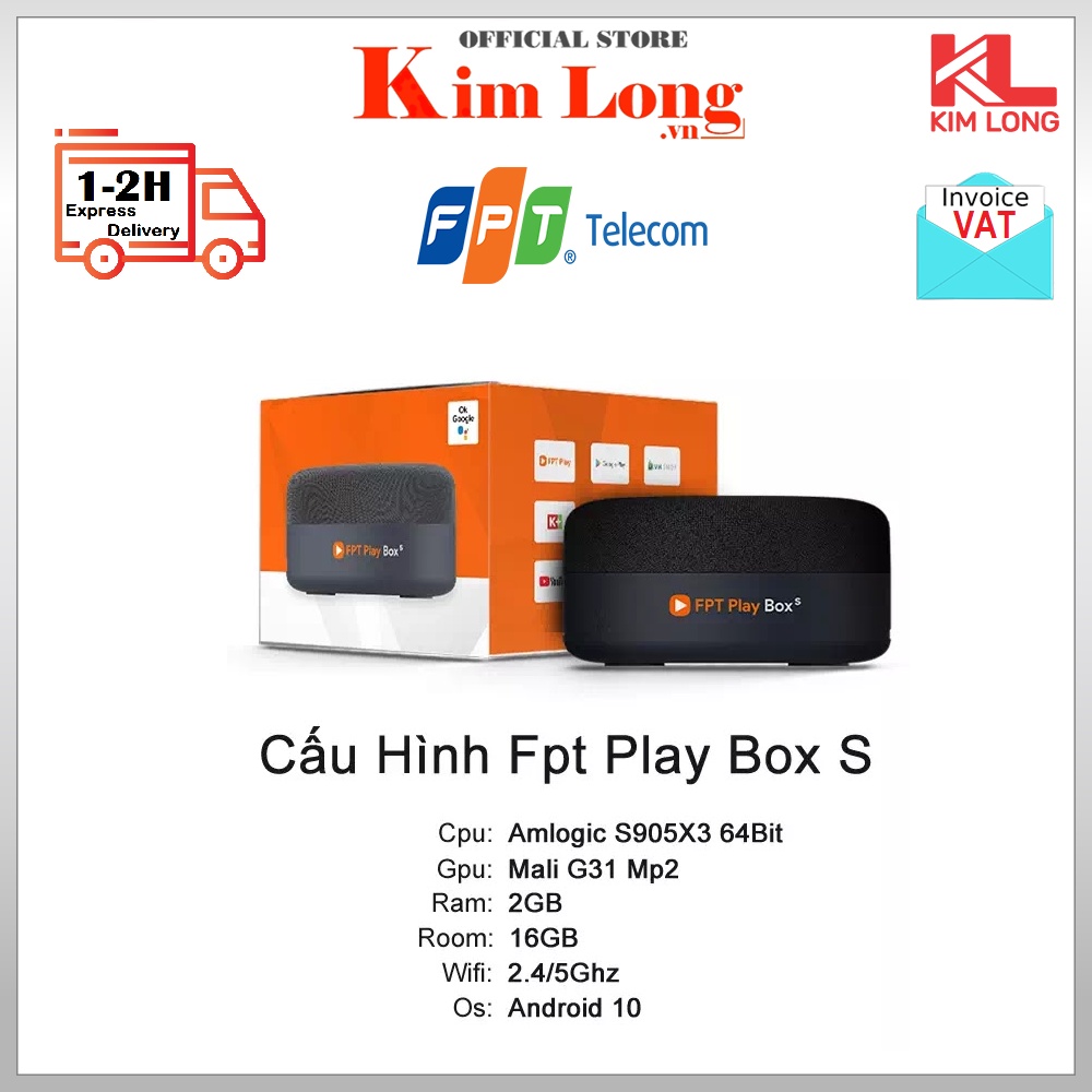 Android Tivi Box FPT Play Box S 4K Ultra HD 2GB/16GB Android TV 10 - Bảo hành chính hãng FPT 12 tháng