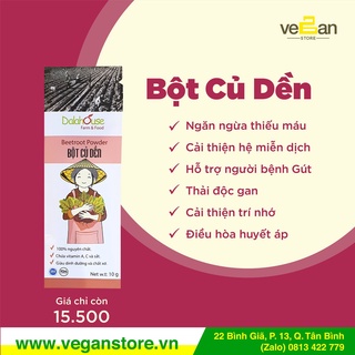 Bột củ dền sấy lạnh | vegan store | gói 10 gr | hỗ trợ tiêu hóa | thon gọn cơ thể | bột hữu cơ cho bé ăn dặm | dalahouse