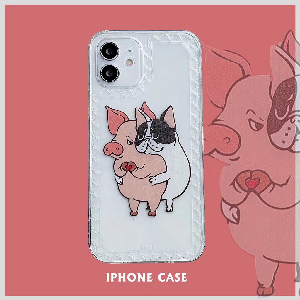Ốp điện thoại mềm in hình chú heo cho Iphone 7 8 Se2020 7plus 8plus Ix Xr Xsmax 11 Pro Promax 12 12mini Pro Promax | BigBuy360 - bigbuy360.vn