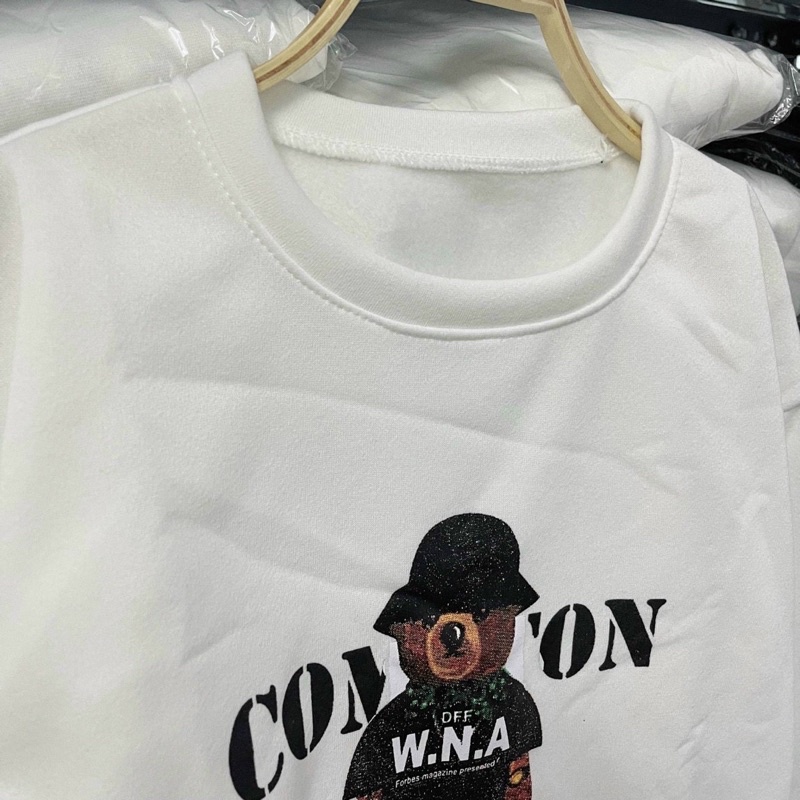 áo sweater nỉ pe comon from dưới 65kg in đẹp chất nỉ mềm mịn