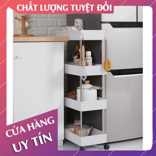 [Hàng loại 1] Kệ để đồ 4 tầng có bánh xe, giá để đồ đa năng gấp gọn thông minh  - Lan Chi Mart