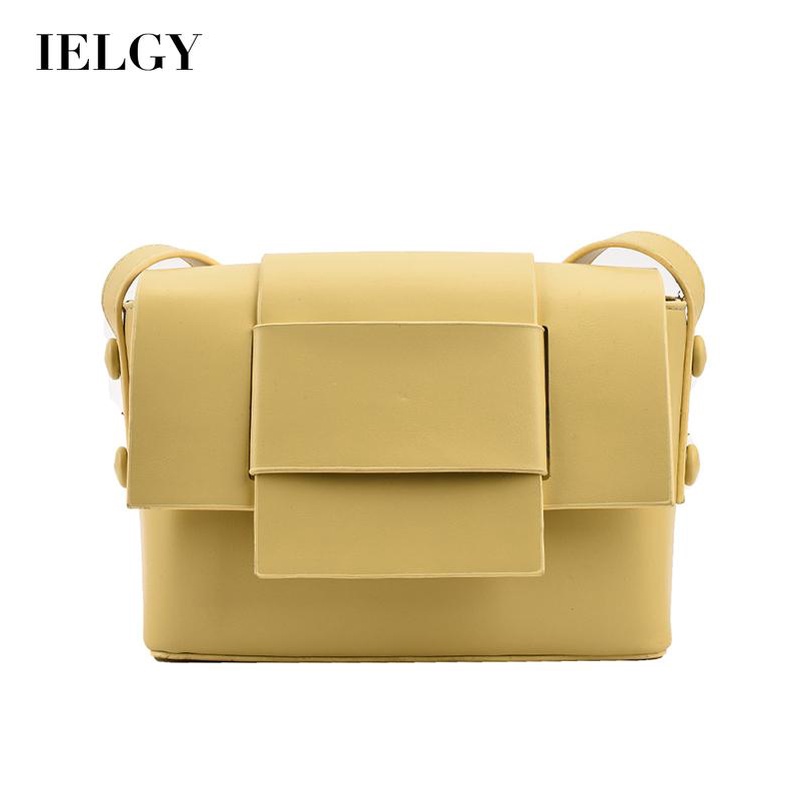 Túi đeo chéo IELGY dáng vuông nhỏ màu sắc đơn giản dễ phối đồ phong cách Hàn Quốc dành cho nữ