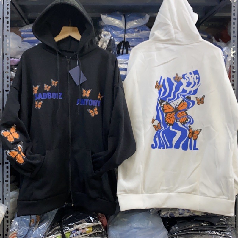 Áo khoác hoodie nỉ bông unisex bướm - Sadboiz aintcry | BigBuy360 - bigbuy360.vn