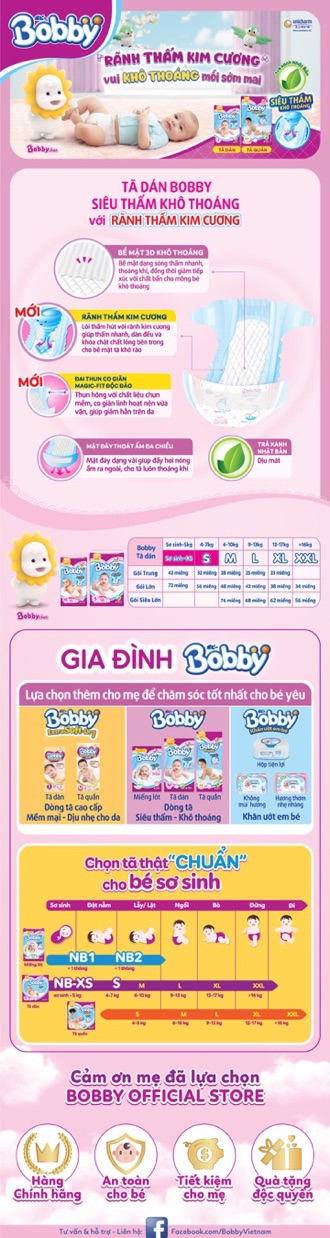 Miếng lót bobby newborn 1 108 miếng