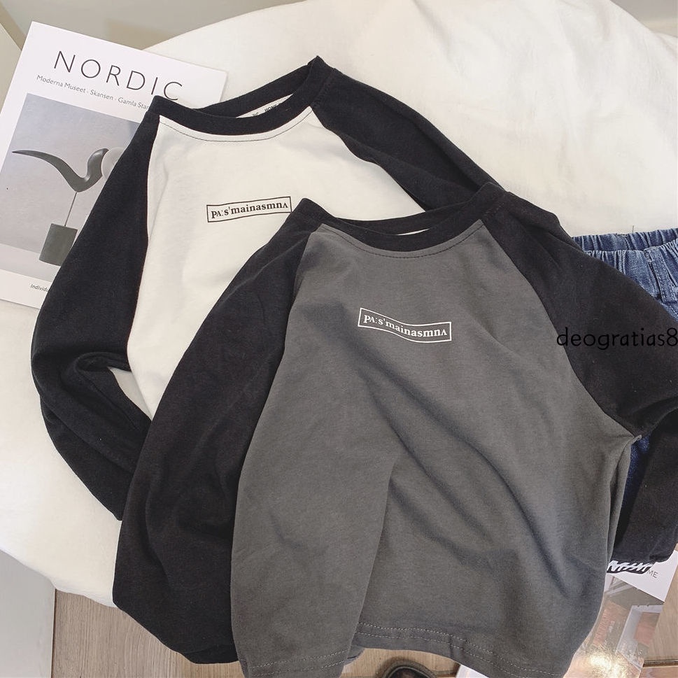 Áo Thun Cotton Tay Dài Phong Cách Hàn Quốc 2022 Cho Bé Trai