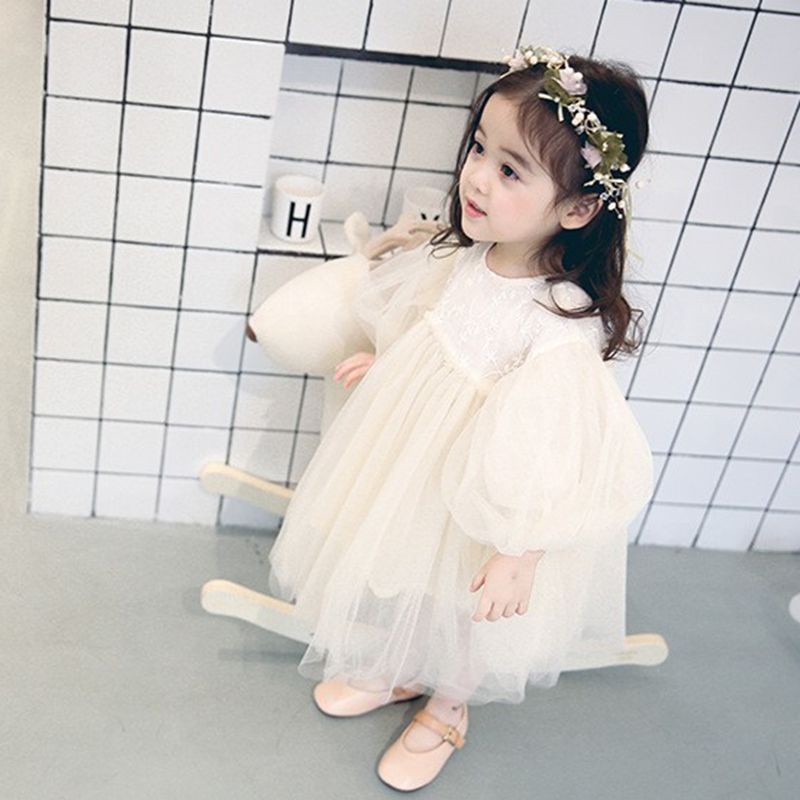 Đầm Công Chúa Phối Lưới Màu Sắc Thời Trang Cho Bé Gái