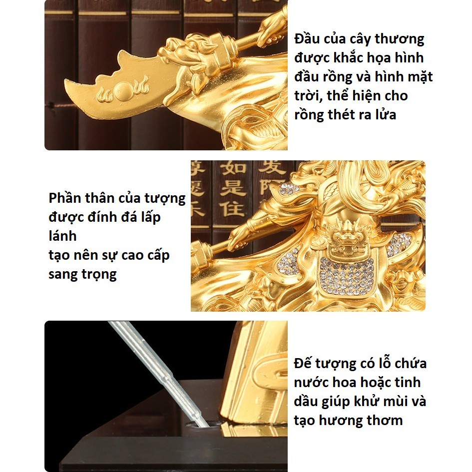 Quà tặng tân gia, Tượng quan công phong thủy bằng hợp kim cao cấp - sang trọng