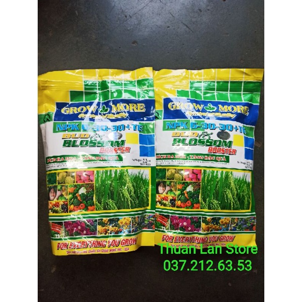 Gói 1kg Phân Bón Lá NPK 6-30-30 Grow More Kích Thích Ra Hoa