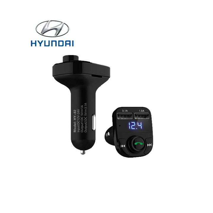 Tẩu nghe nhạc ô tô nhãn hiệu Hyundai HY-82: QC3.1A và 1A, Micro SD 32G, USB định dạng FAT32, hỗ trợ dung lượng tới 32G