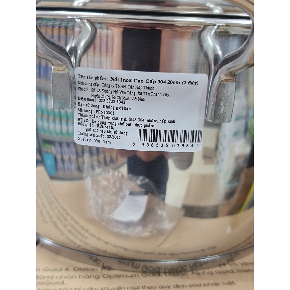 Nồi đáy từ inox 3 đáy Fivestar 20cm-nắp kính