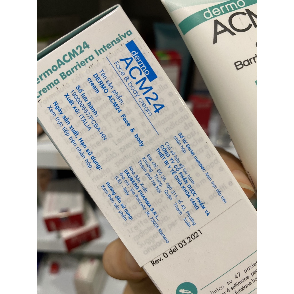 Kem dưỡng ACM24 Ý - Dành cho da khô mãn tính, viêm da, da nhạy cảm