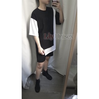 SET áo thun layer mix + Shorts kaki unisex