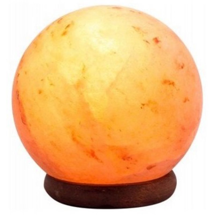 Đèn Đá Muối Himalaya- Chính Hãng Pakistan Hình Cầu 3500g + 100gr Muối Tắm Hoặc Ăn