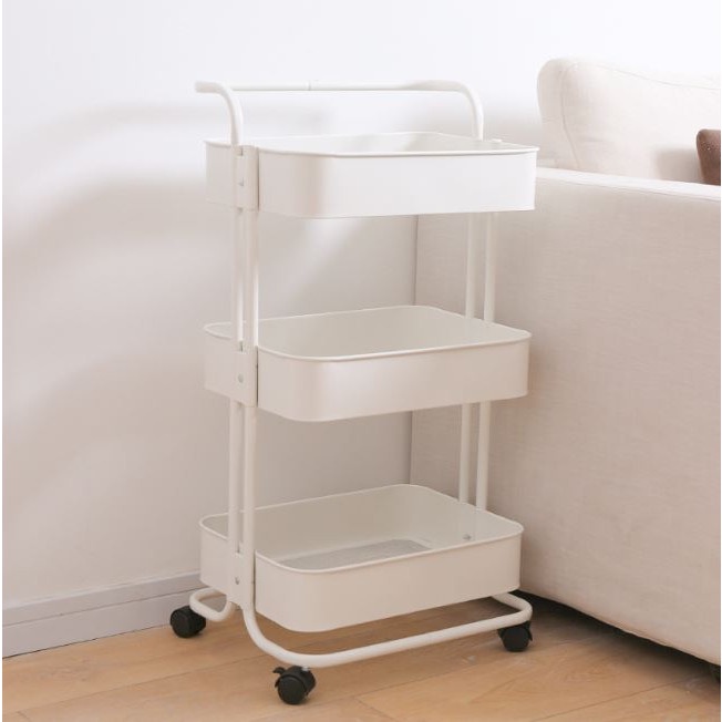 Kệ Sắt Đa Năng 3 Tầng Có Bánh Xe Và Tay Đẩy Tiện Nghi