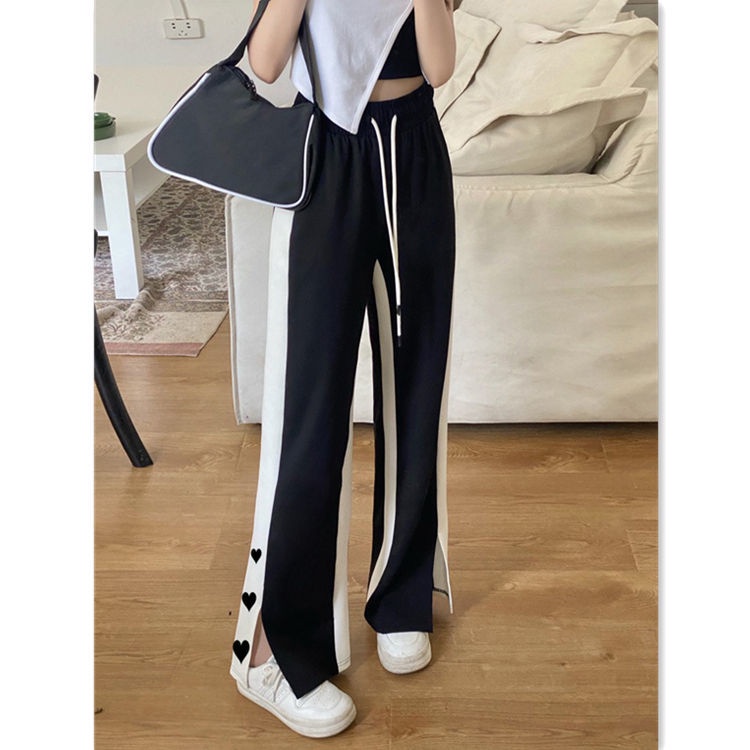 Quần Thể Thao Ống Rộng Màu Đen Thời Trang Mùa Hè Cho Nữ