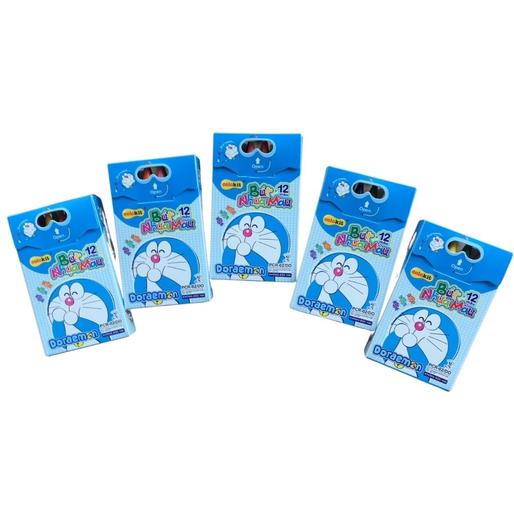 Bút sáp nhựa Doraemon 12 màu Colokit PCR-02/Do