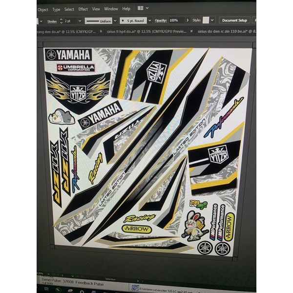 Tem sirius 110 Y11ZR vàng đen