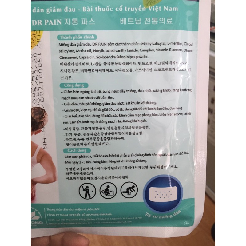 1 túi miếng dán xương khớp Dr.pain