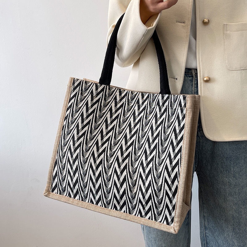 Túi Xách Vải Lanh Cỡ Lớn Thời Trang Cho Nữ