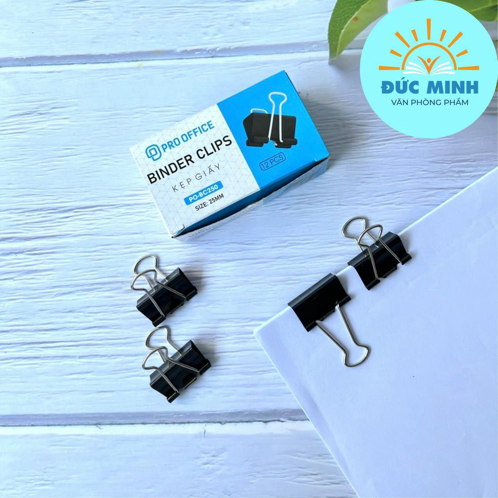Kẹp tài liệu, kẹp bướm sắt đủ cỡ Pro Office, hợp kim mạ BC150/BC190/BC250/BC320/BC410/BC510 - vpp Diệp Lạc
