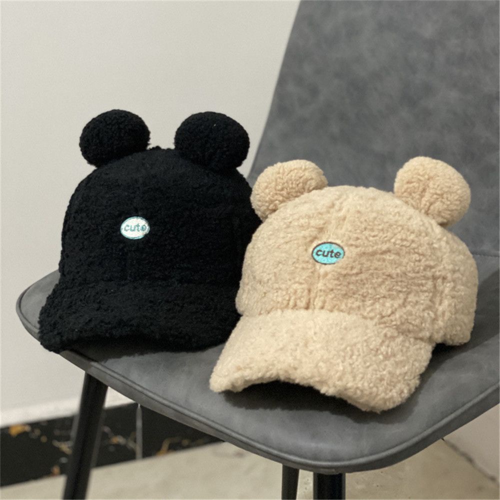 Mũ lưỡi trai vải len dày giữ ấm mùa đông hình tai gấu dễ thương nhiều màu sắc phong cách hip hop cho nam và nữ