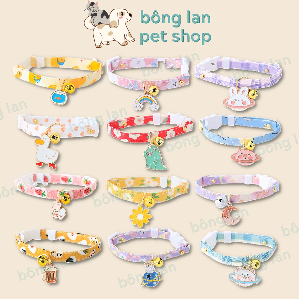 Vòng cổ gắn chuông kèm charm xinh yêu cho chó mèo